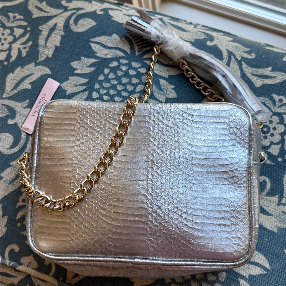 Victoria's Secret Metallic Silver Crossbody Bag